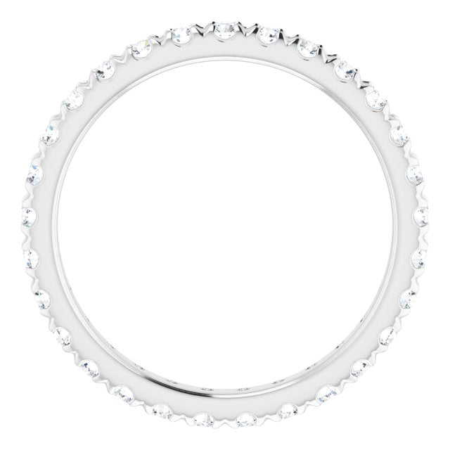 0.87 ct. Round Diamond Eternity Band Pave Set Diamond Ring-VIRABYANI